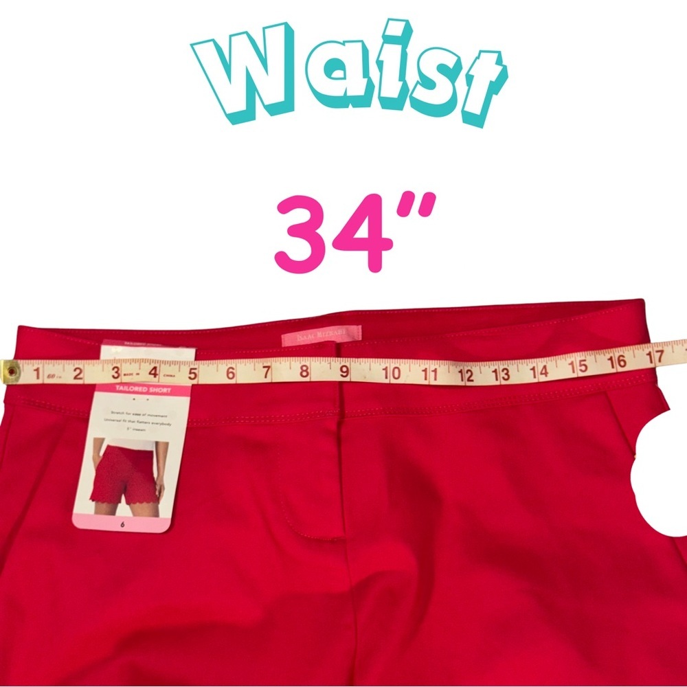NWT Isaac Mizrahi New York Tailored Shorts Size 6 Pink Scalloped - Picture 4 of 7